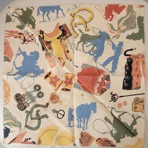 Set Of 2 Western Themed 21" Square Bandanas (never worn)